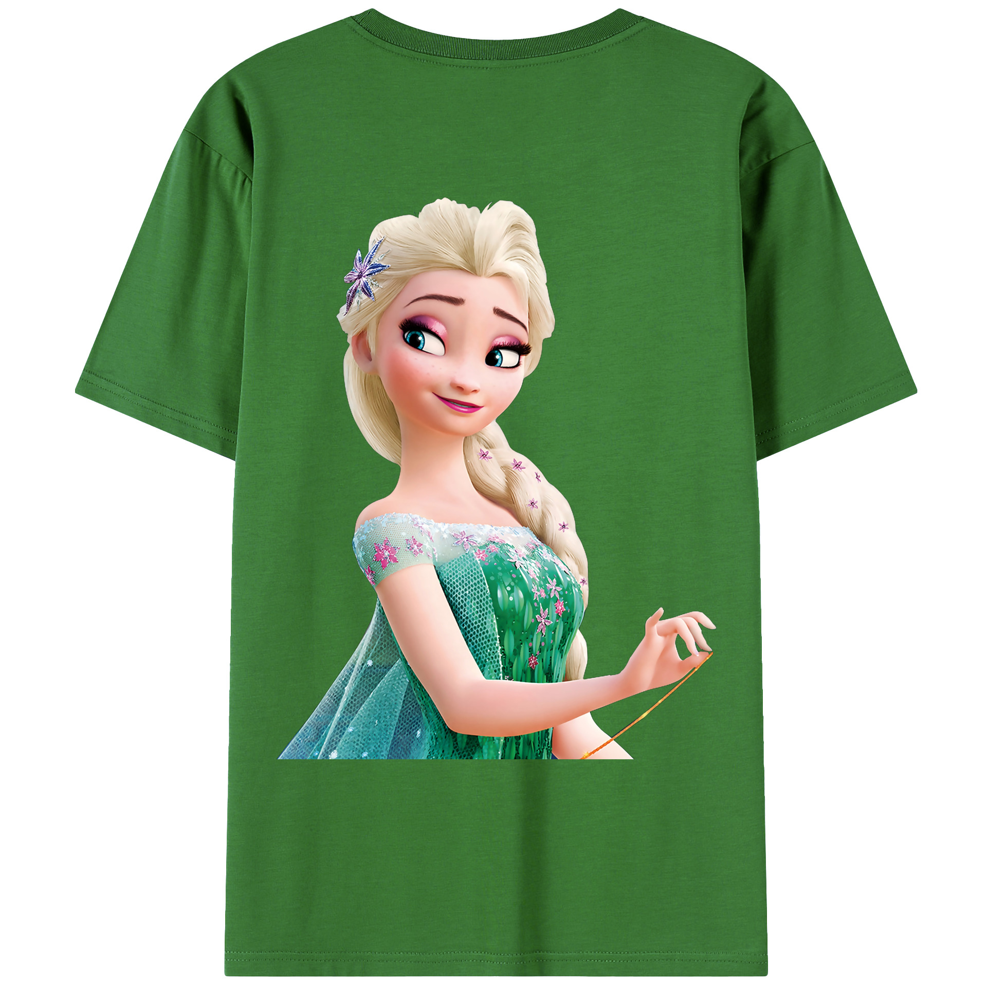 （画像用） アナと雪の女王 アンナ エルサ Frozen Anna Elsa レディース半袖Tシャツ(バックプリント)